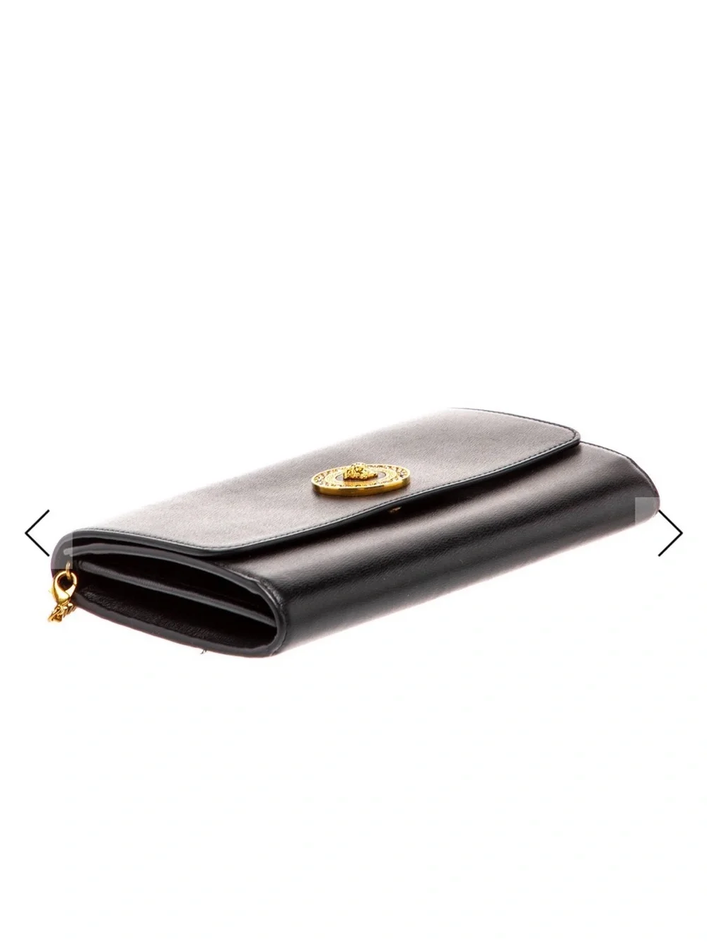 Versace Black Leather Medallion Chain Shoulder Bag